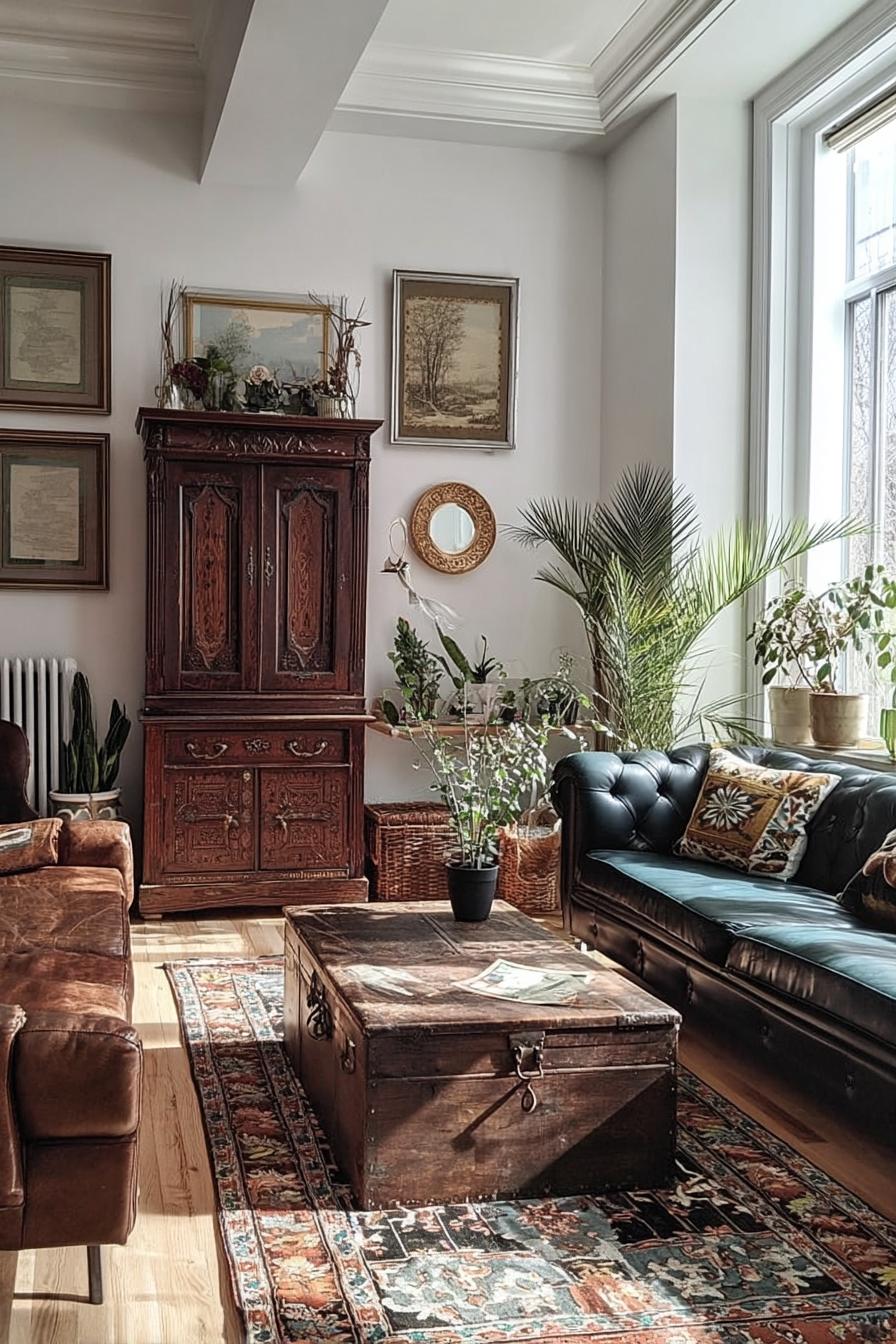 Anchor Your Room with an Antique Wooden Cabinet