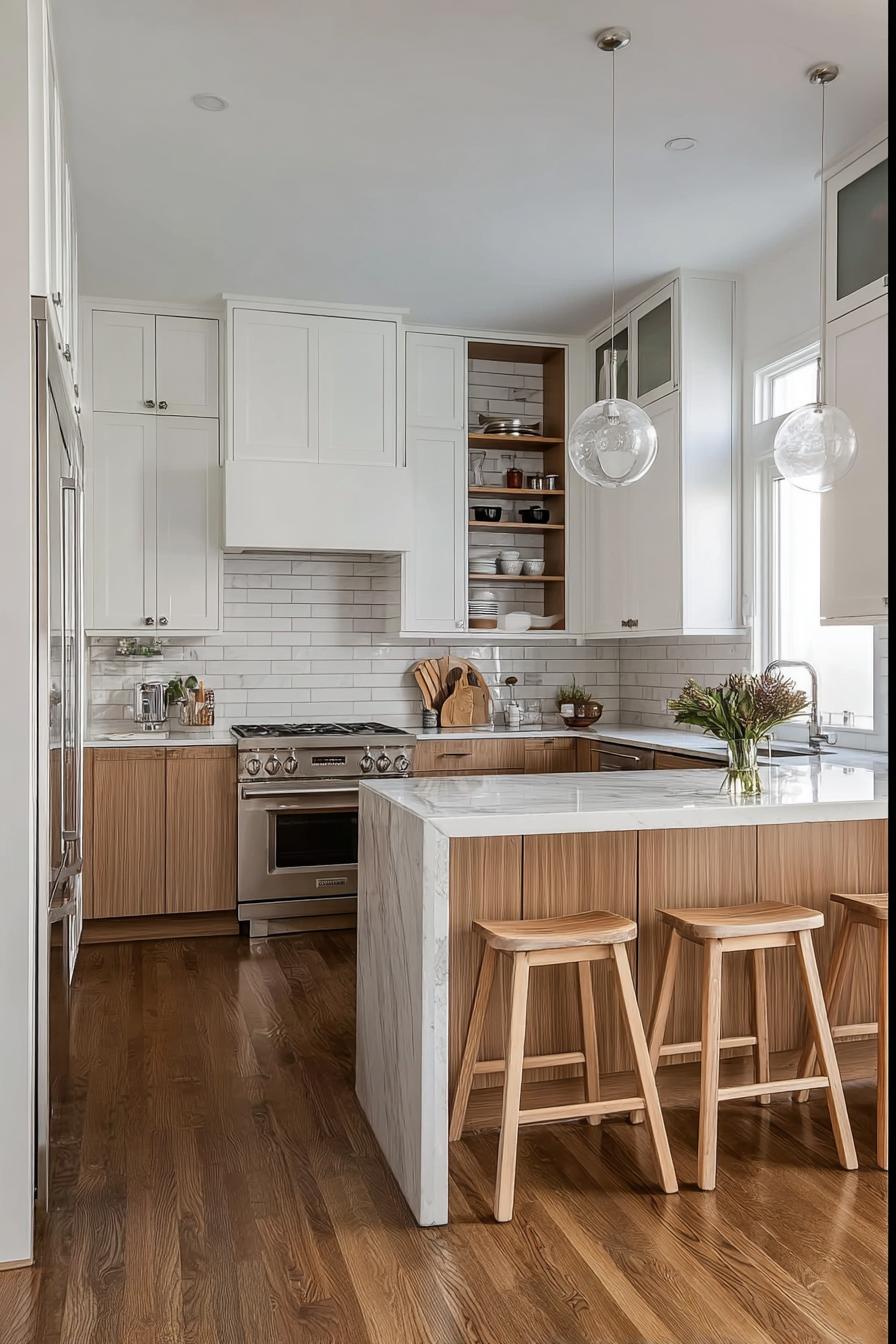 Select Sleek Cabinet Hardware to Complement a Half Open Kitchen