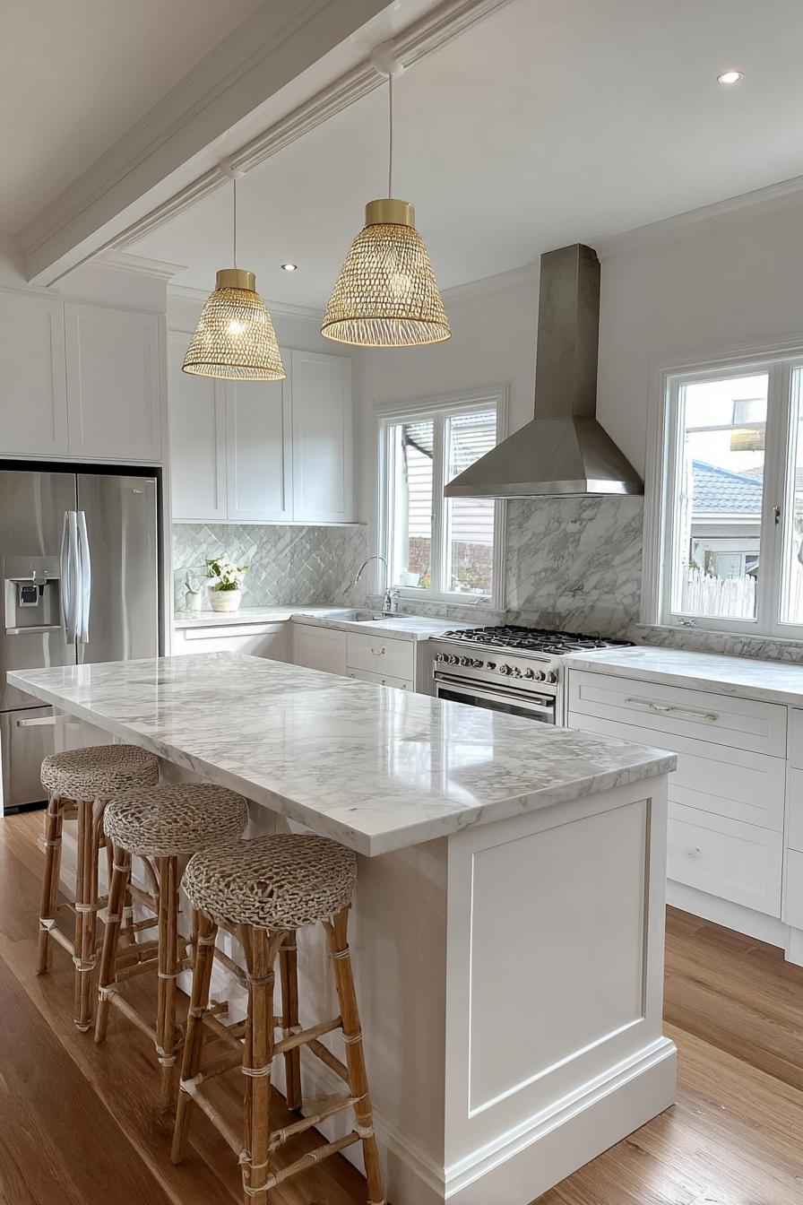 Opt For a Marble Island As Your Kitchen Centerpiece