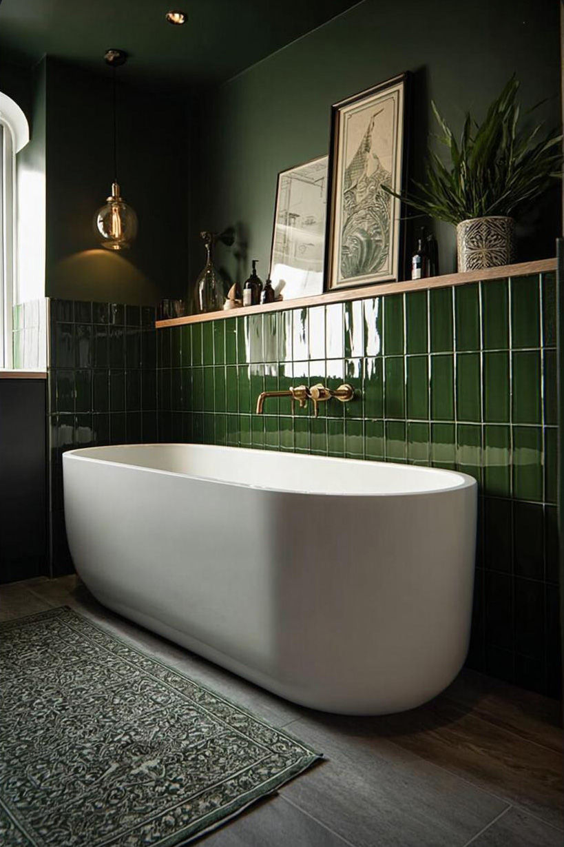 Make a Bold Impression with Glossy Green Tiles