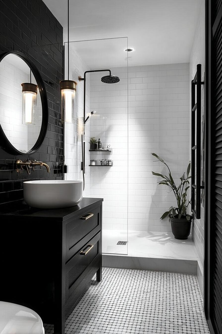 Frame the Walk in Shower with Clear Glass For Classic Openness