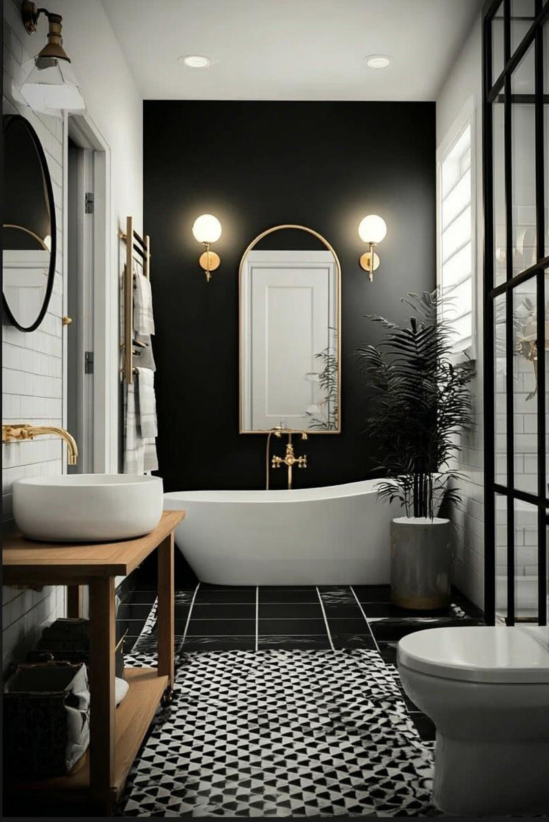 Balance Bold Wall Color with Light Wood Accents
