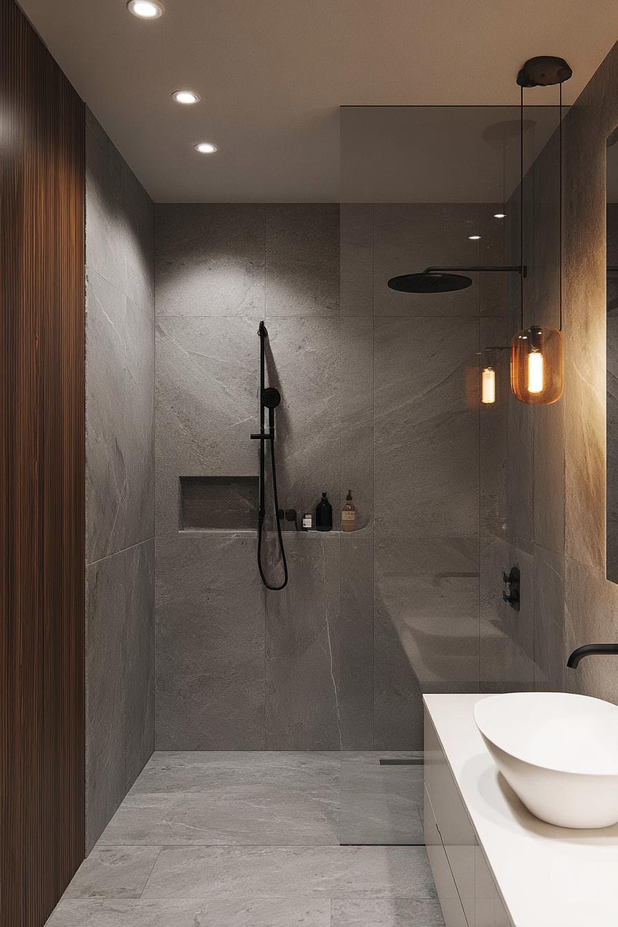 Opt For Seamless Grey Walls to Create Spa Like Calm