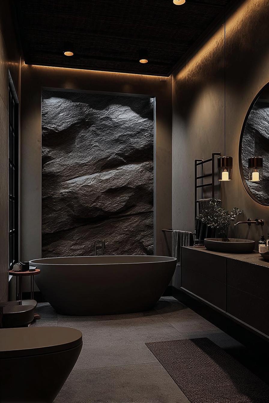 Introduce Textured Stone Walls for a Spa-Like Atmosphere