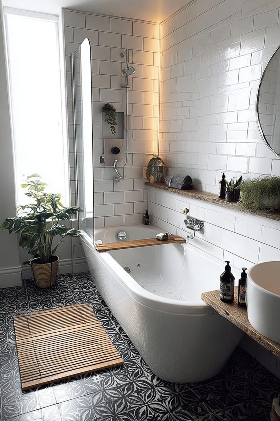 Incorporate Built-In Shelves to Frame Your Bathtub with Style and Function