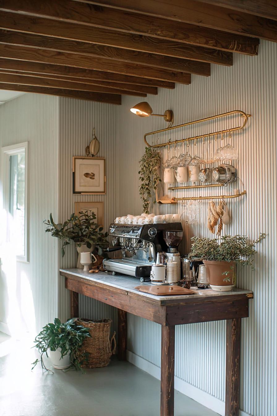 Mount Glass Racks Above Your Coffee Bar For Effortless Styling