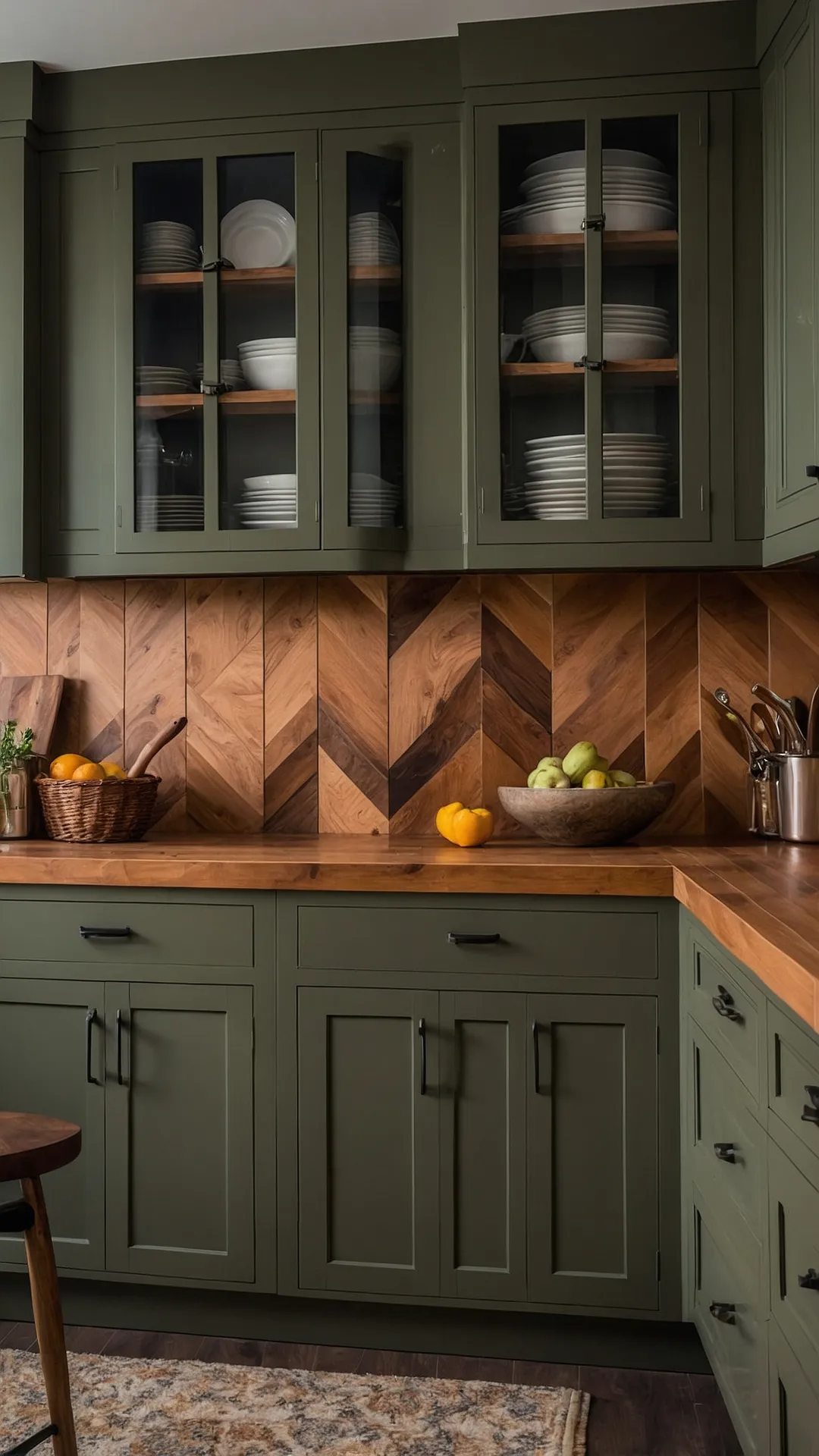 Rich Emerald Kitchen Elegance