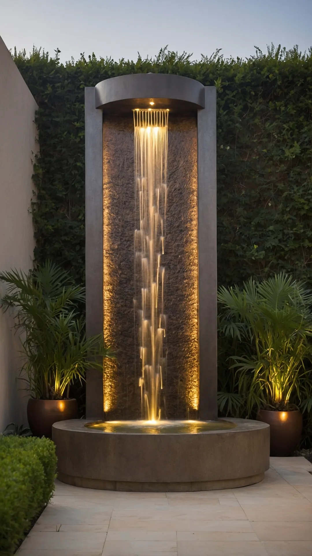Illuminated Textured Waterfall