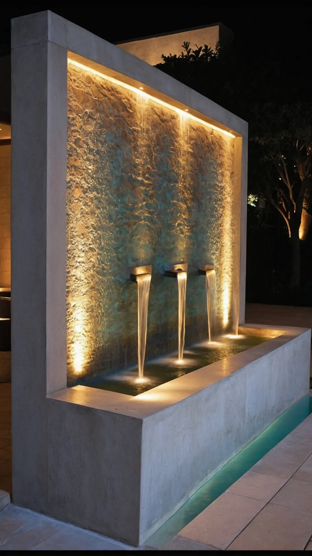 Illuminated Waterfall Display