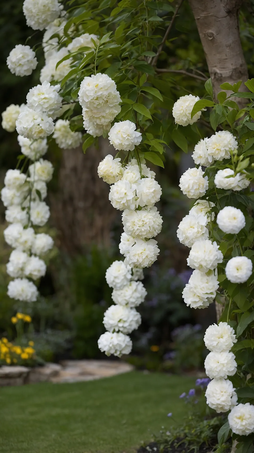Verdant Trails and White Blossoms