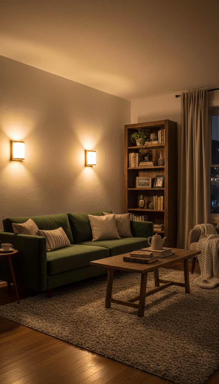 wall mounted lights living room - Brass Sconces Create a Gentle Radiance