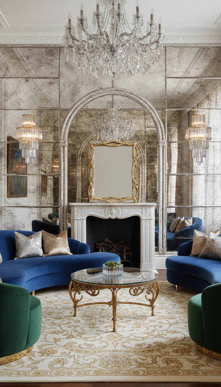 wall mounted lights living room - Elegant Crystal Sconces Amplify Light and Luxury
