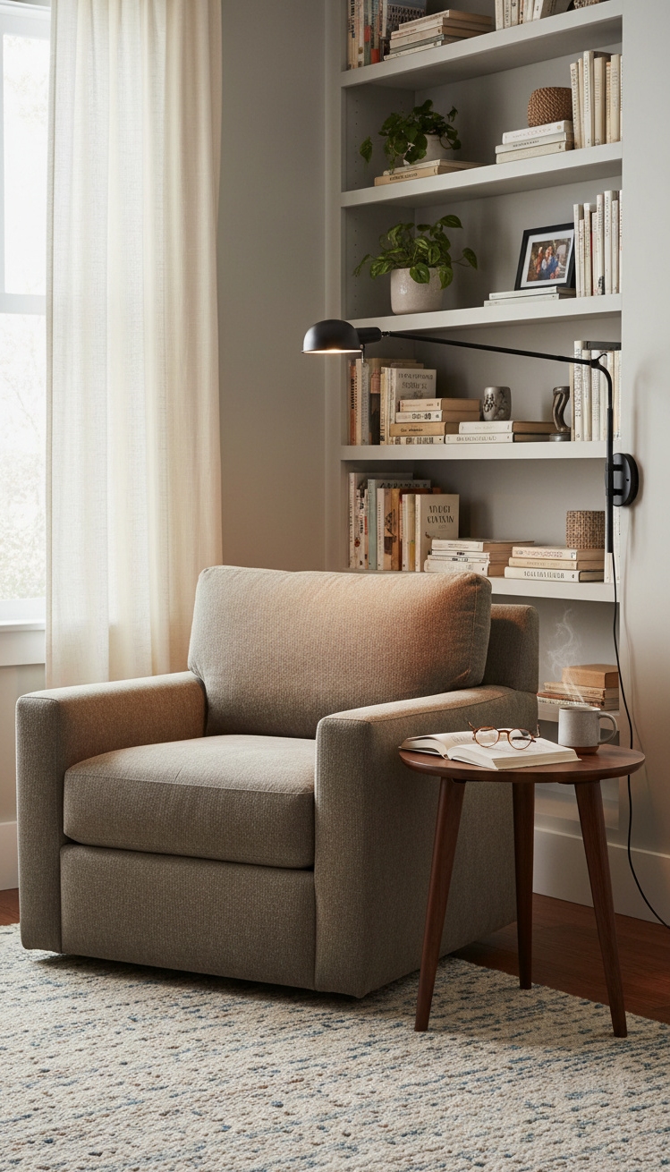 wall mounted lights living room - Adjustable Brass Fixtures for Cozy Reading Nooks