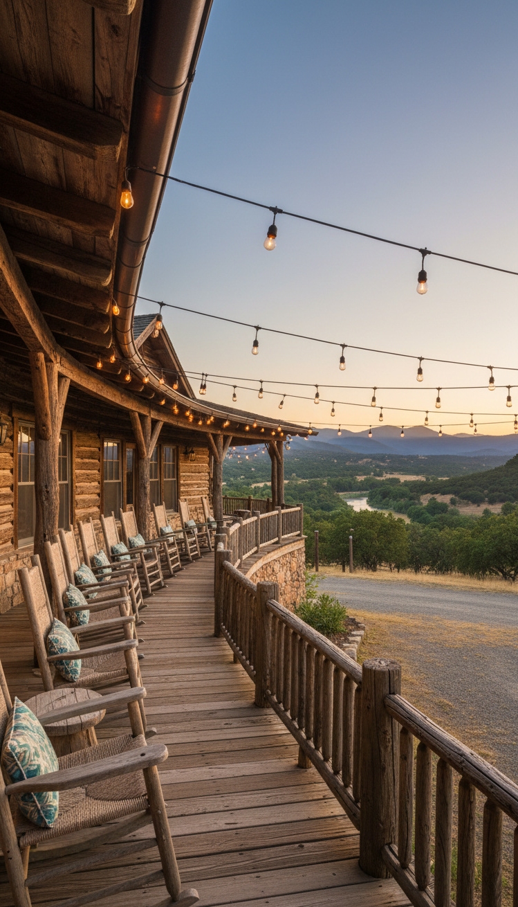 ranch mansion - Inviting Rocking Chairs Set the Scene for Relaxation - These rocking chairs beckon you to unwind...