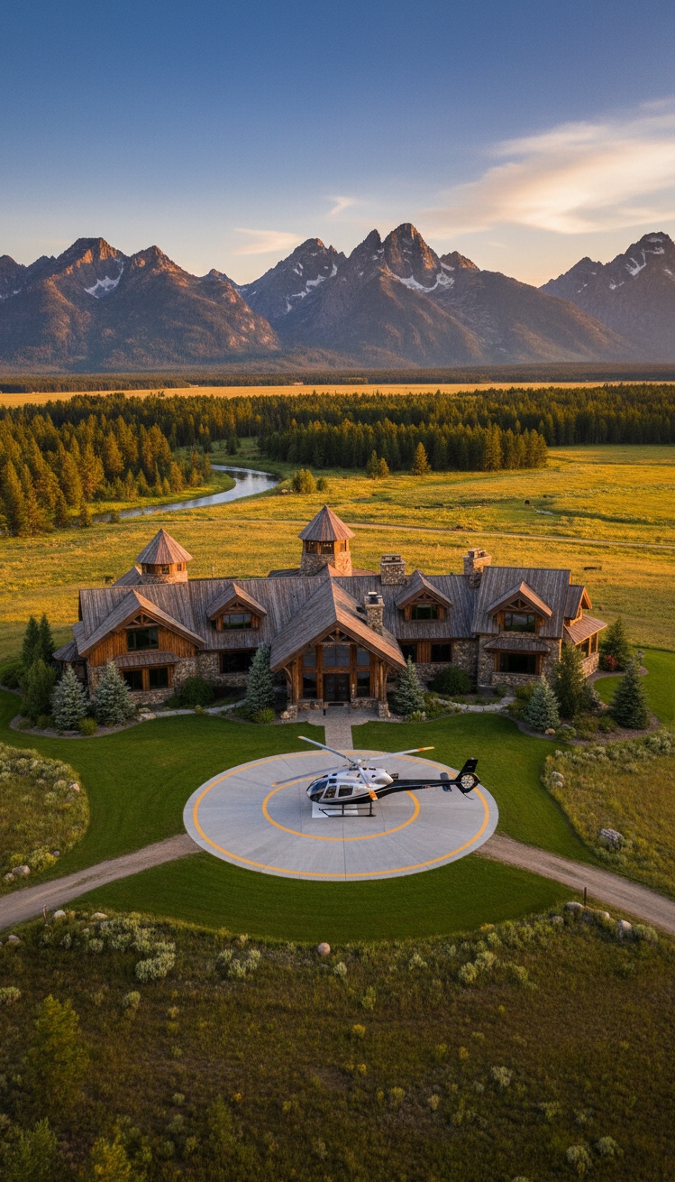 ranch mansion - Concrete Landing Pads Offer Modern Contrast - Concrete pads contrast with natural surroundings...