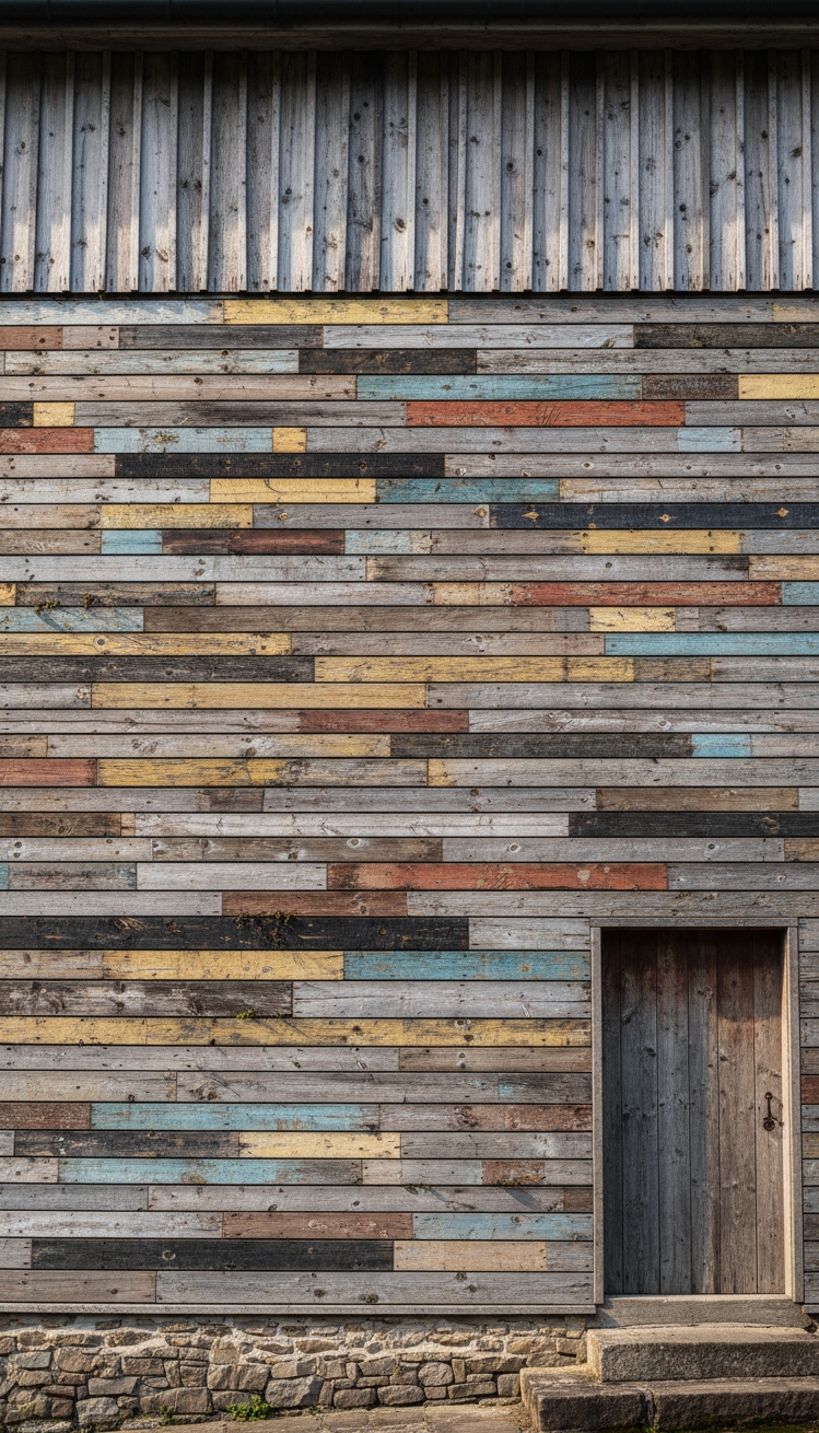 exterior wall texture patterns - Wall Texture: Rustic Patchwork Effects - These reclaimed wood planks create a wall that...