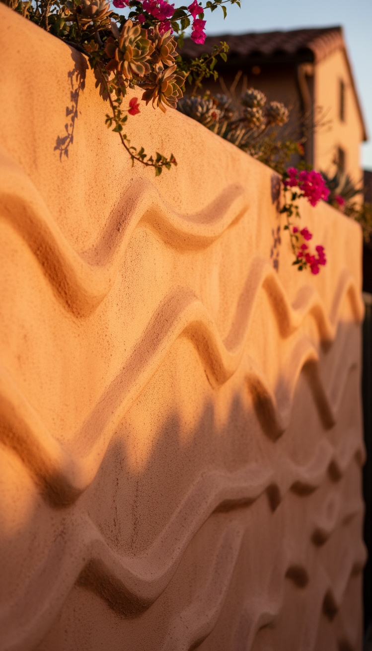 exterior wall texture patterns - Stucco Texture: Warm, Undulating Walls - These stucco walls show a Santa Barbara finish,...