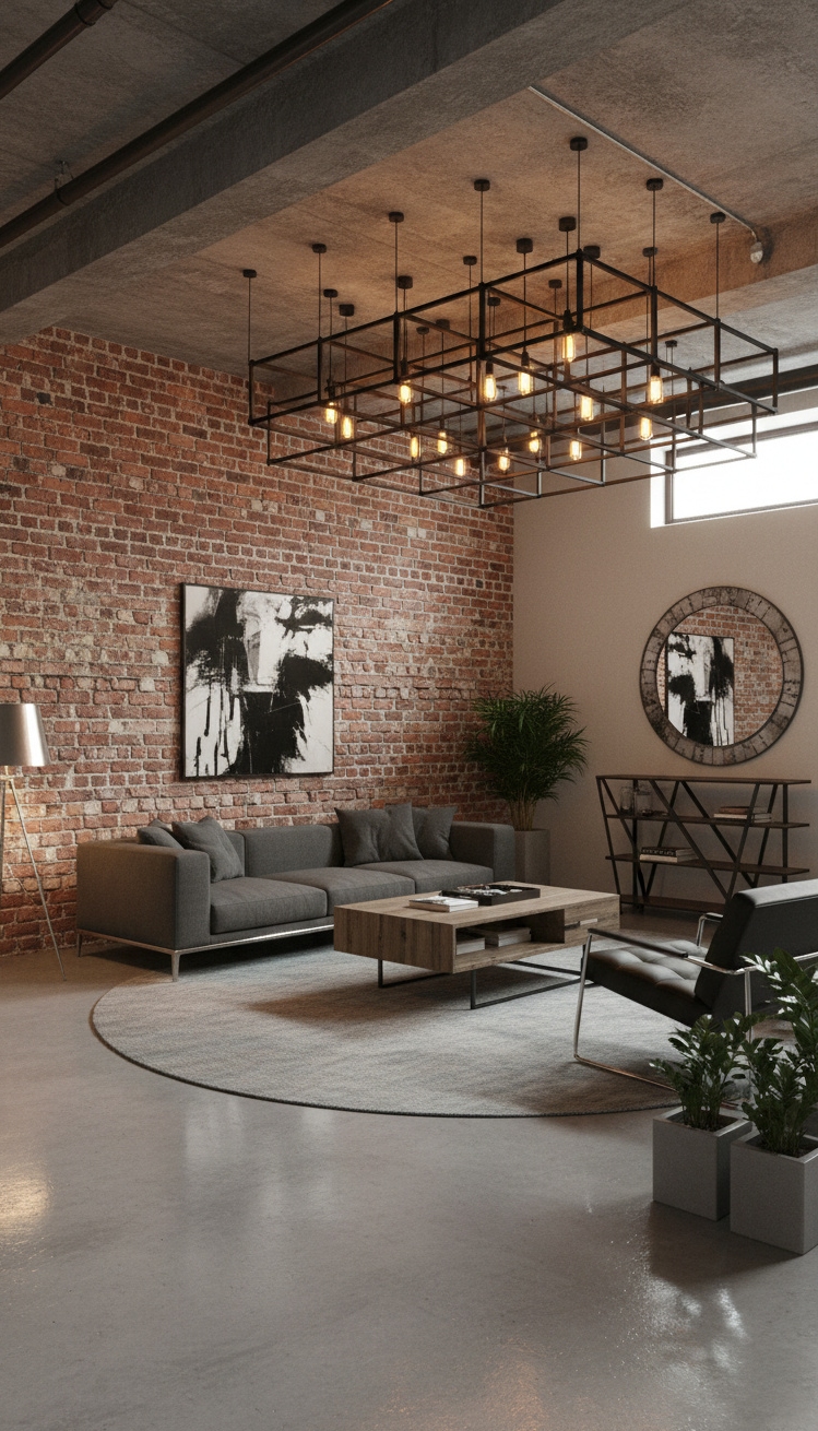 cool basement ideas - Cool Concrete and Brick Basements - These exposed brick walls bring texture and warmth...