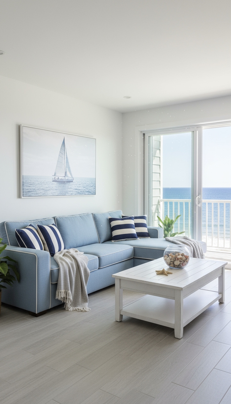 Light Blue Couch Living Room Ideas - Coastal Living Room Concepts