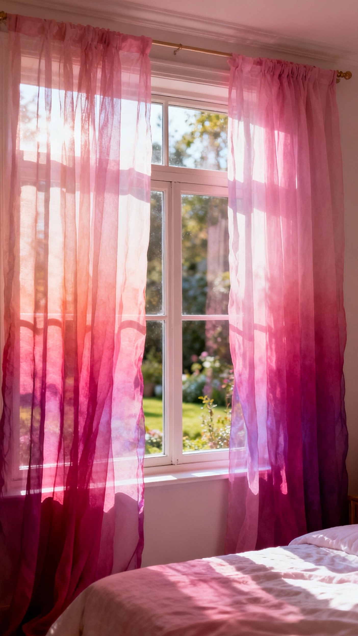 pink curtains bedroom ideas - Ombre Pink Curtains - Ombre pink curtains fading from blush to magenta...
