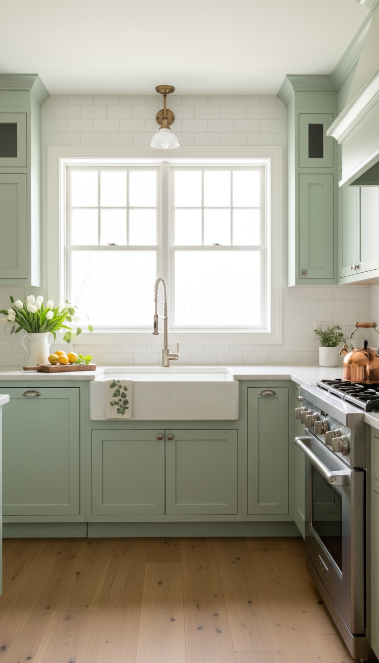 serene interior colors - Kitchen Calm: Seafoam Serenity Cabinets