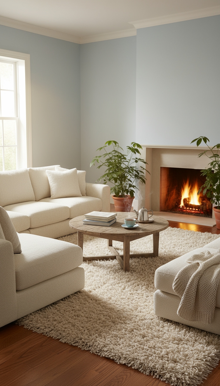 serene interior colors - Living Room Calm: Sky Blue Whisper