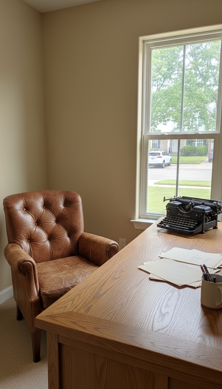 serene interior colors - Neutral Workspace: Sandstone Beige Serenity
