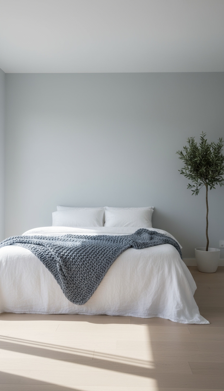 serene interior colors - Bedroom Calm: Soft Gray-Blue Comfort