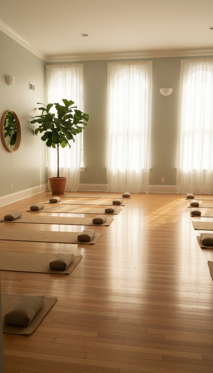 serene interior colors - Yoga Studio Calm: Pale Eucalyptus