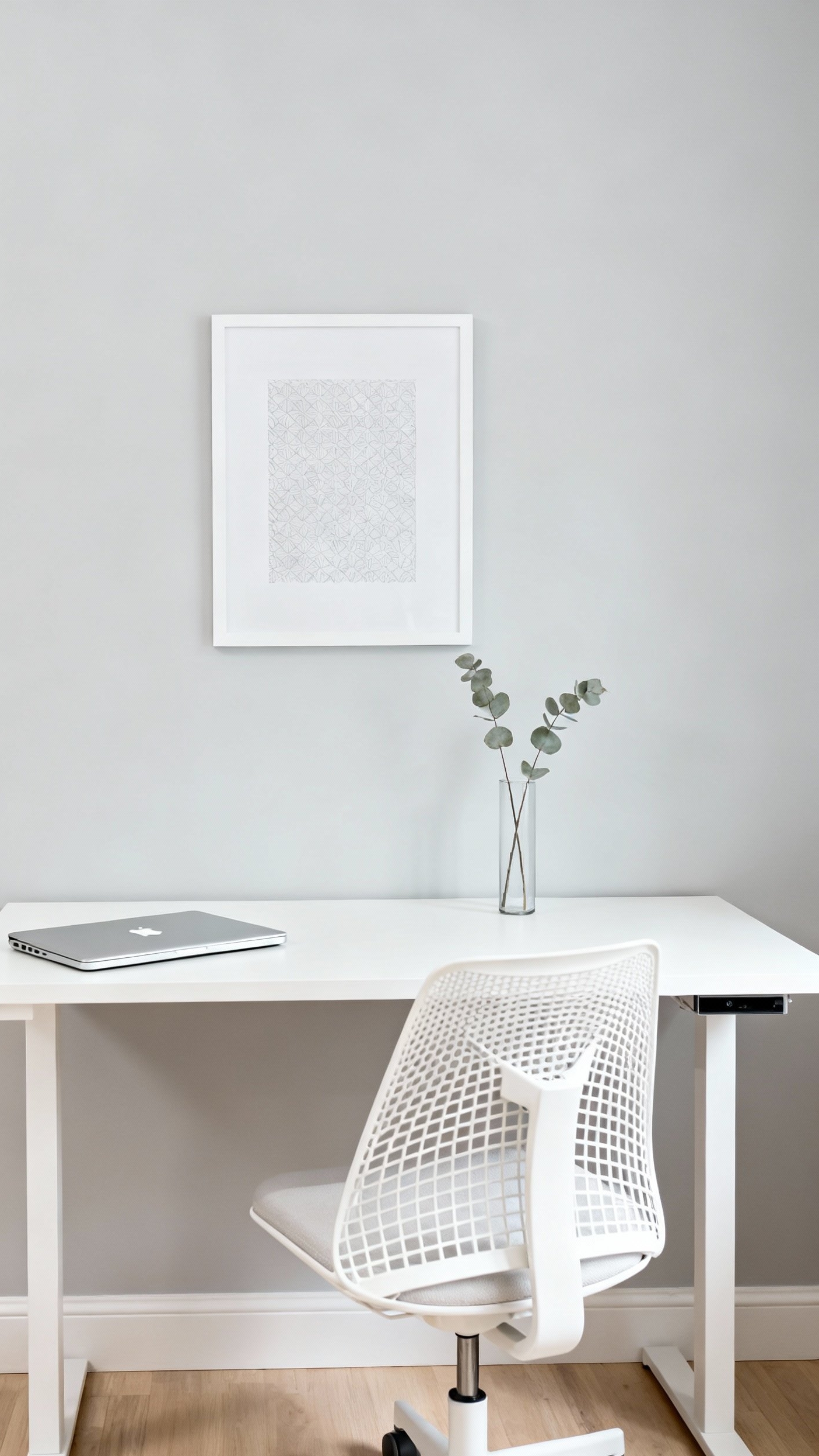 office design ideas - Minimalist Home Office Design Ideas - This minimalist desk setup immediately soothes with its...