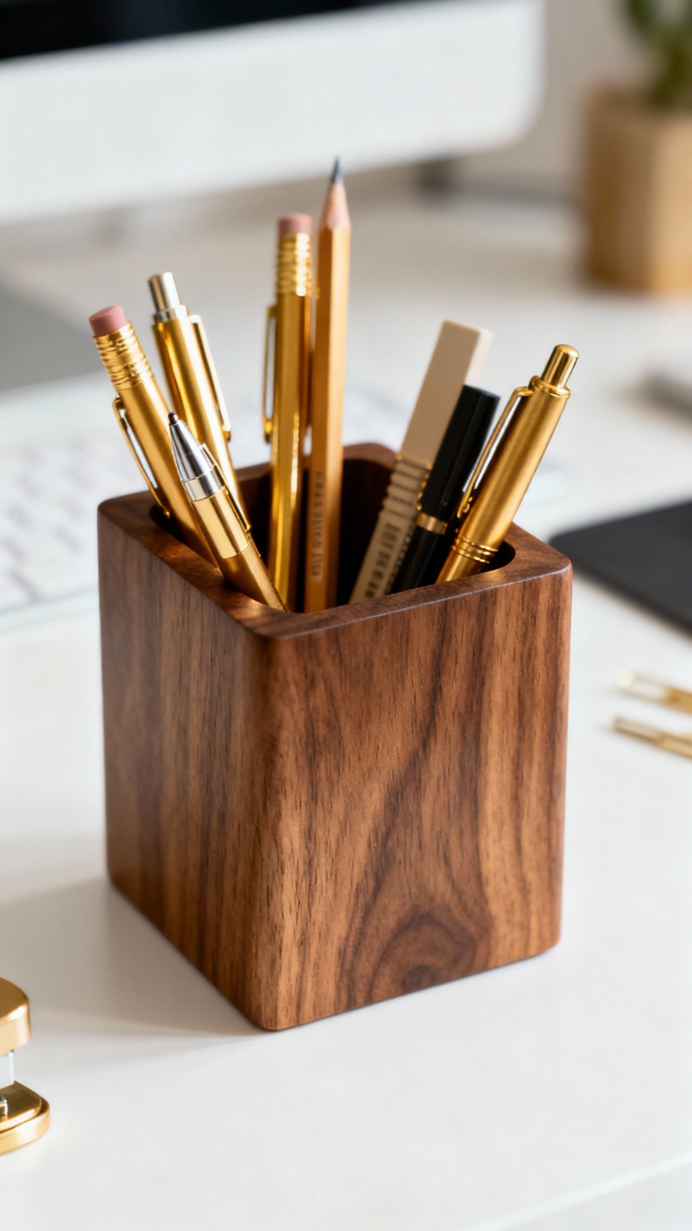 office design ideas - Desk Details: Organized and Efficient - This wooden desk organizer instantly brings a sense...