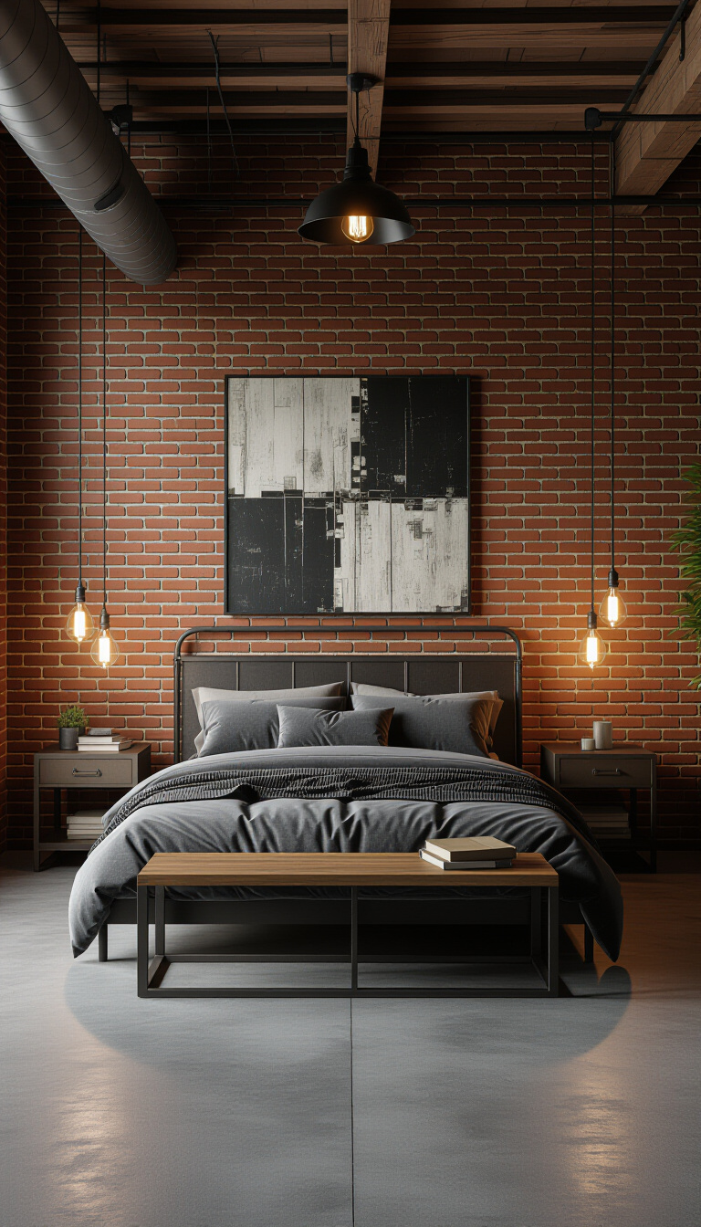 bedroom ideas inspiration - Industrial Urban Loft: Raw Textures and Modern Edge