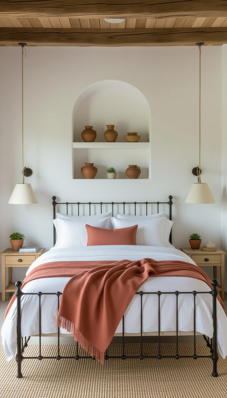 bedroom ideas inspiration - Sunlit Mediterranean Bedroom: Airy and Earthy