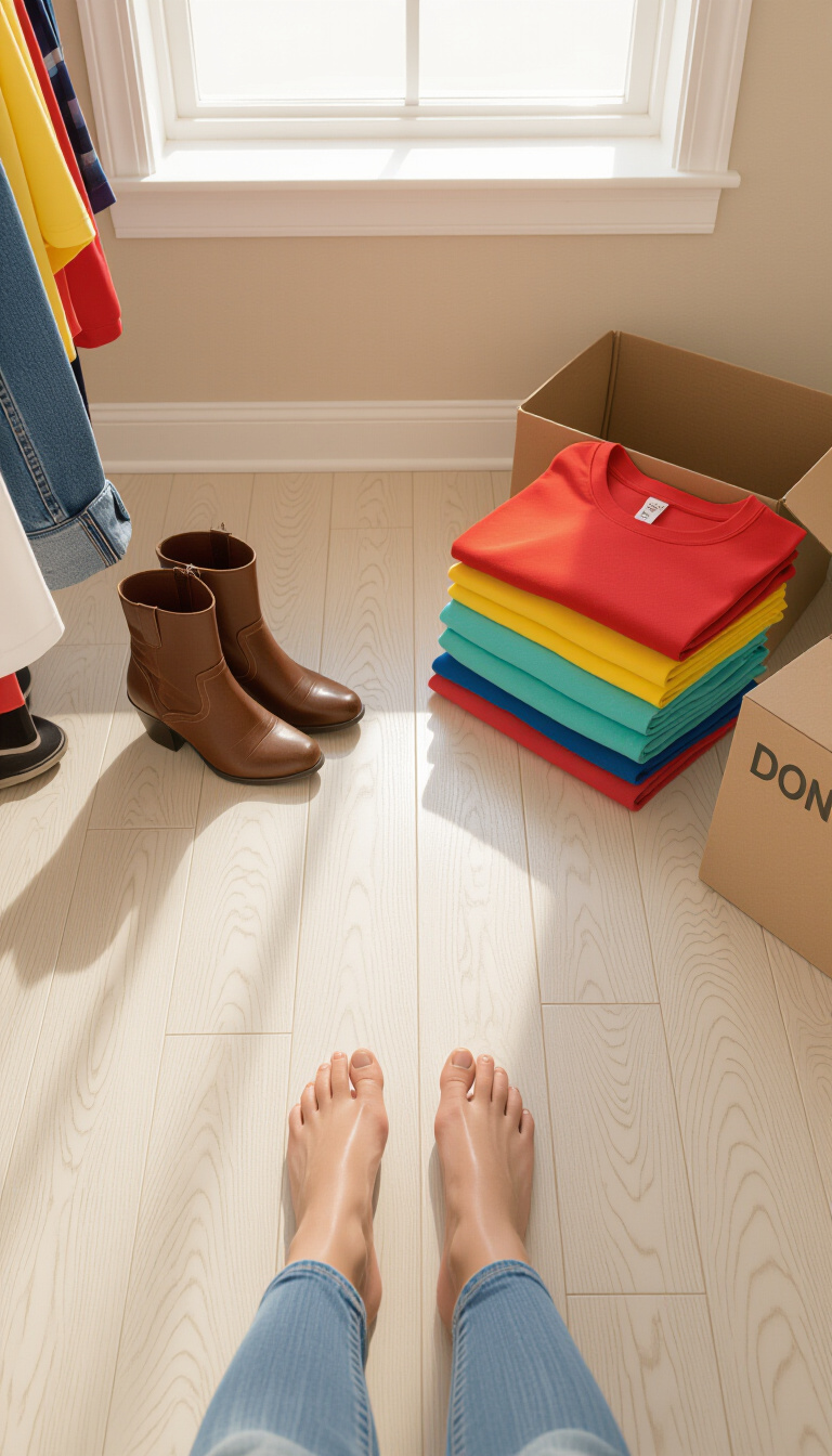 decluttering bedroom closet - Floor Sorting Technique