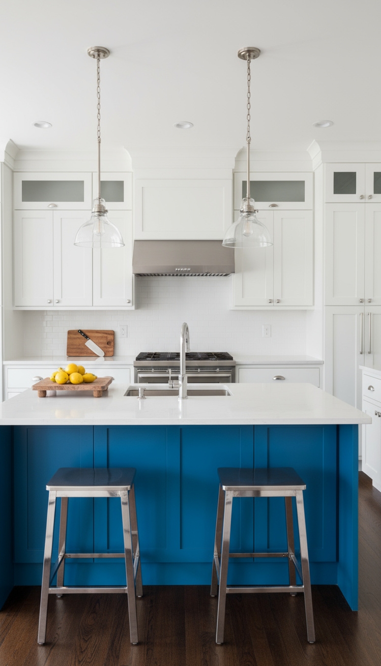 White Kitchen Ideas - White Kitchens with Bold Color Accents: Vibrant and Inviting