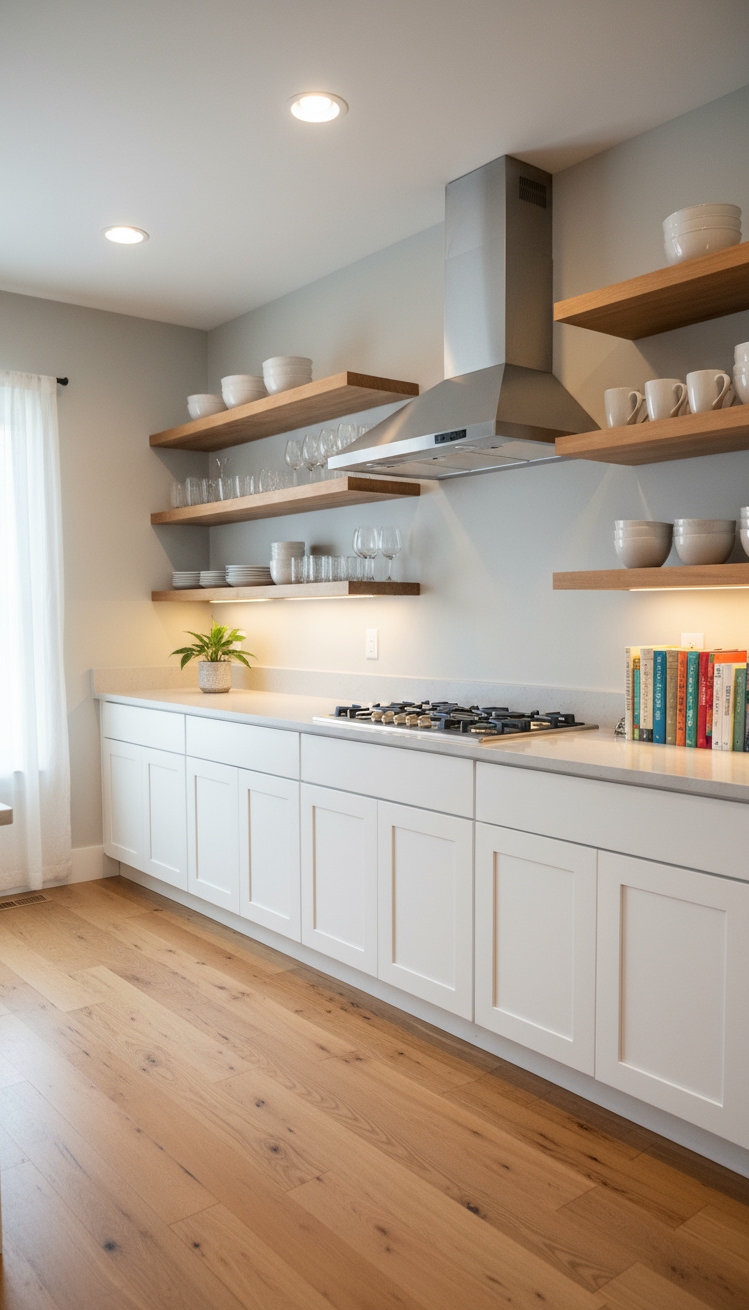 White Kitchen Ideas - Open Shelving Designs: Showcasing Style and Function