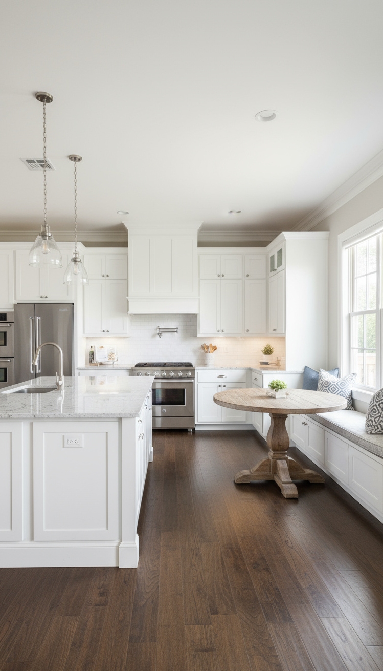 White Kitchen Ideas - Transitional White Kitchens: Combining Classic and Contemporary Elements