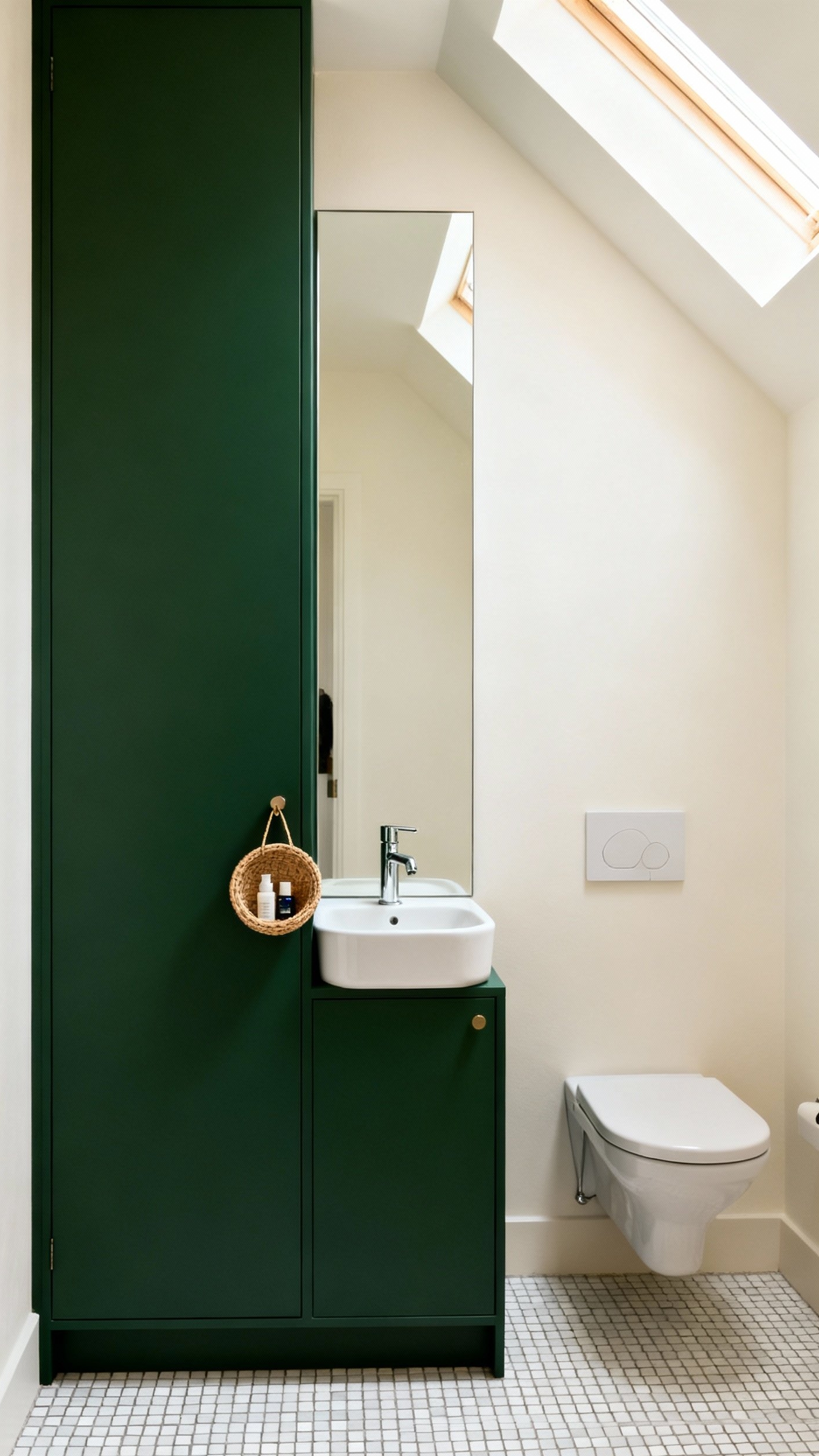 Small Guest Toilet Ideas - Vertical Storage Solutions - Floor-to-ceiling cabinet and integrated sink