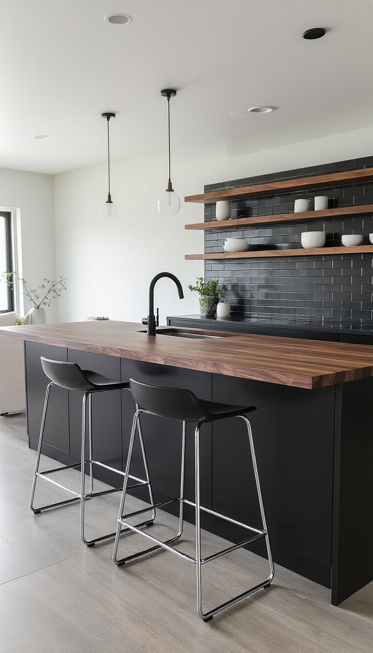Black Kitchen Inspiration - Modern Black Kitchens: Sophisticated Simplicity - This modern black kitchen absolutely nails sophisticated simplicity....