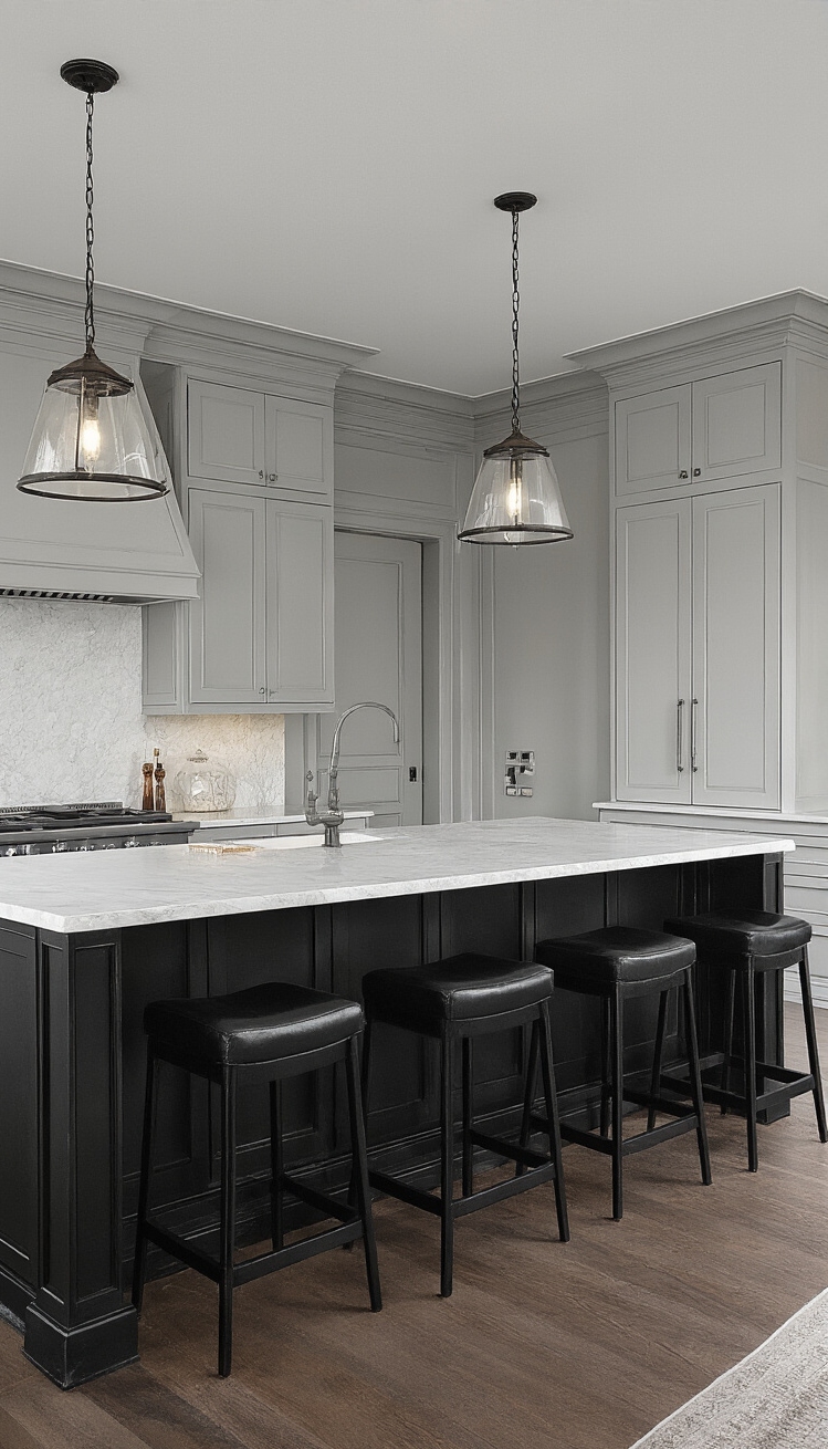 Black Kitchen Inspiration - Striking Black and White: Bold Kitchen Design Inspirations - This kitchen stuns with its bold black and...