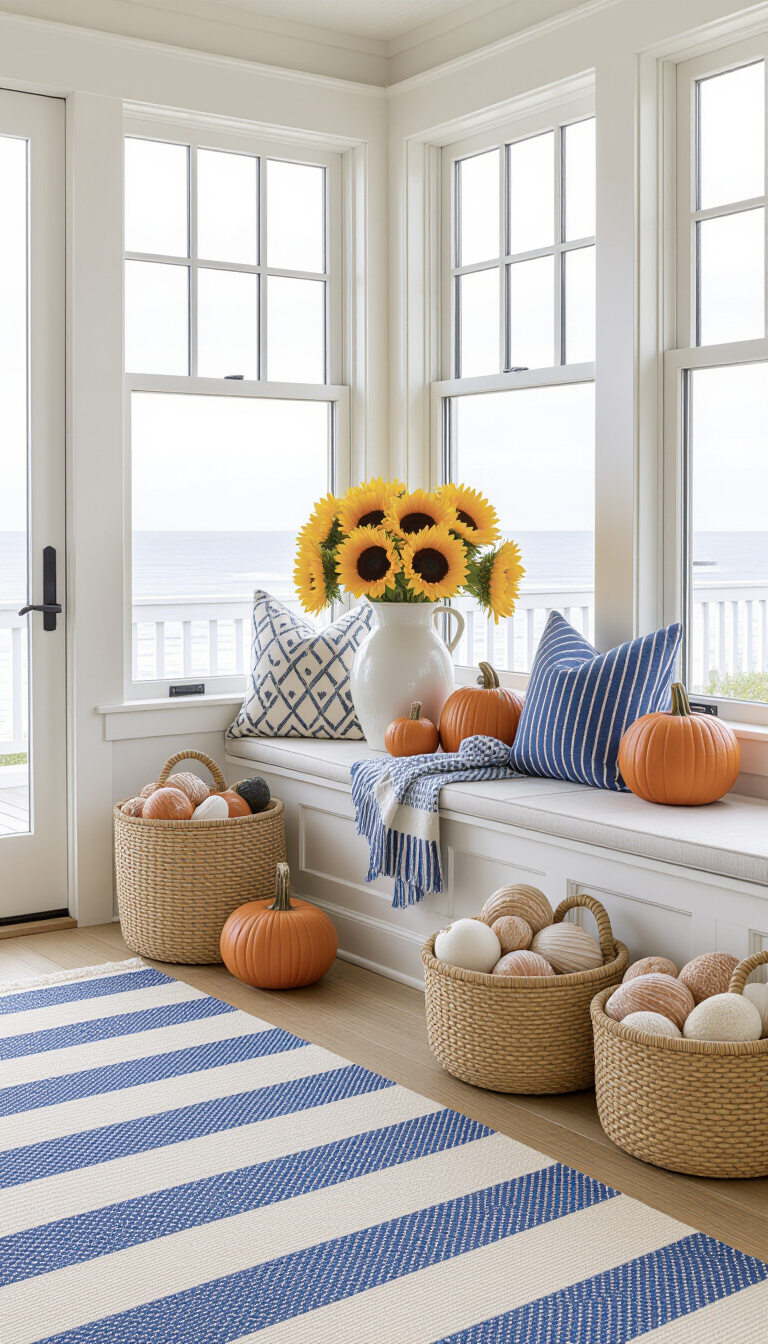 modern fall decor ideas - Rustic Meets Modern: Stylish Mantel Displays - A reclaimed wood mantel with autumnal decor