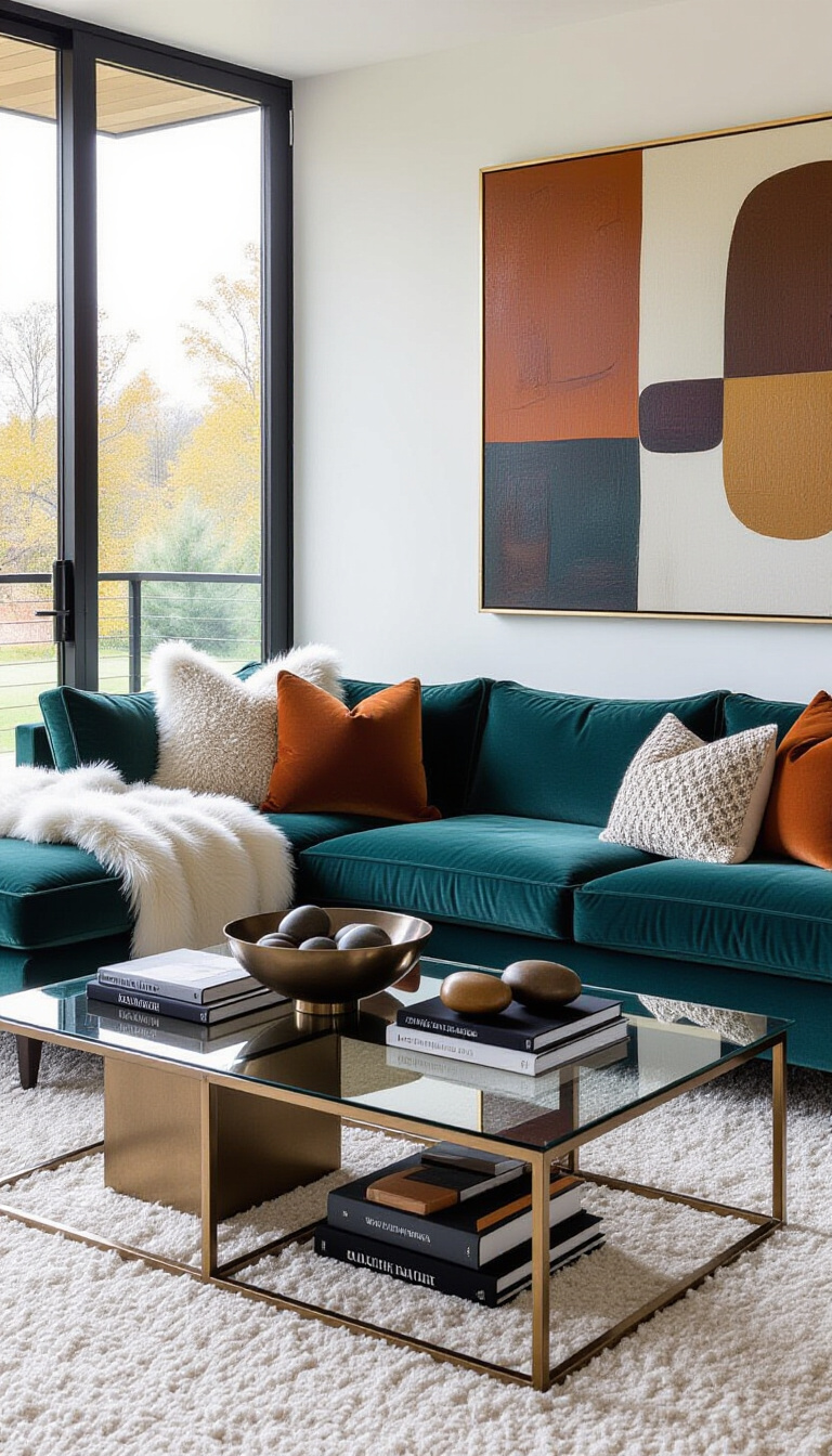 modern fall decor ideas - Transform Your Bathroom into a Luxe Autumn Retreat - Bathroom with gold accents and fall flowers