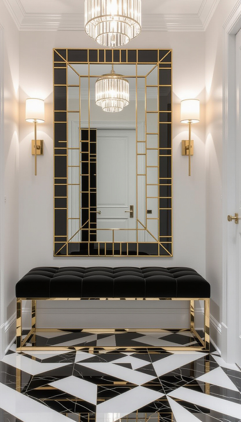 Mud Room With Mirror - Kid-friendly mudroom with cloud-shaped mirror and colorful storage bins.