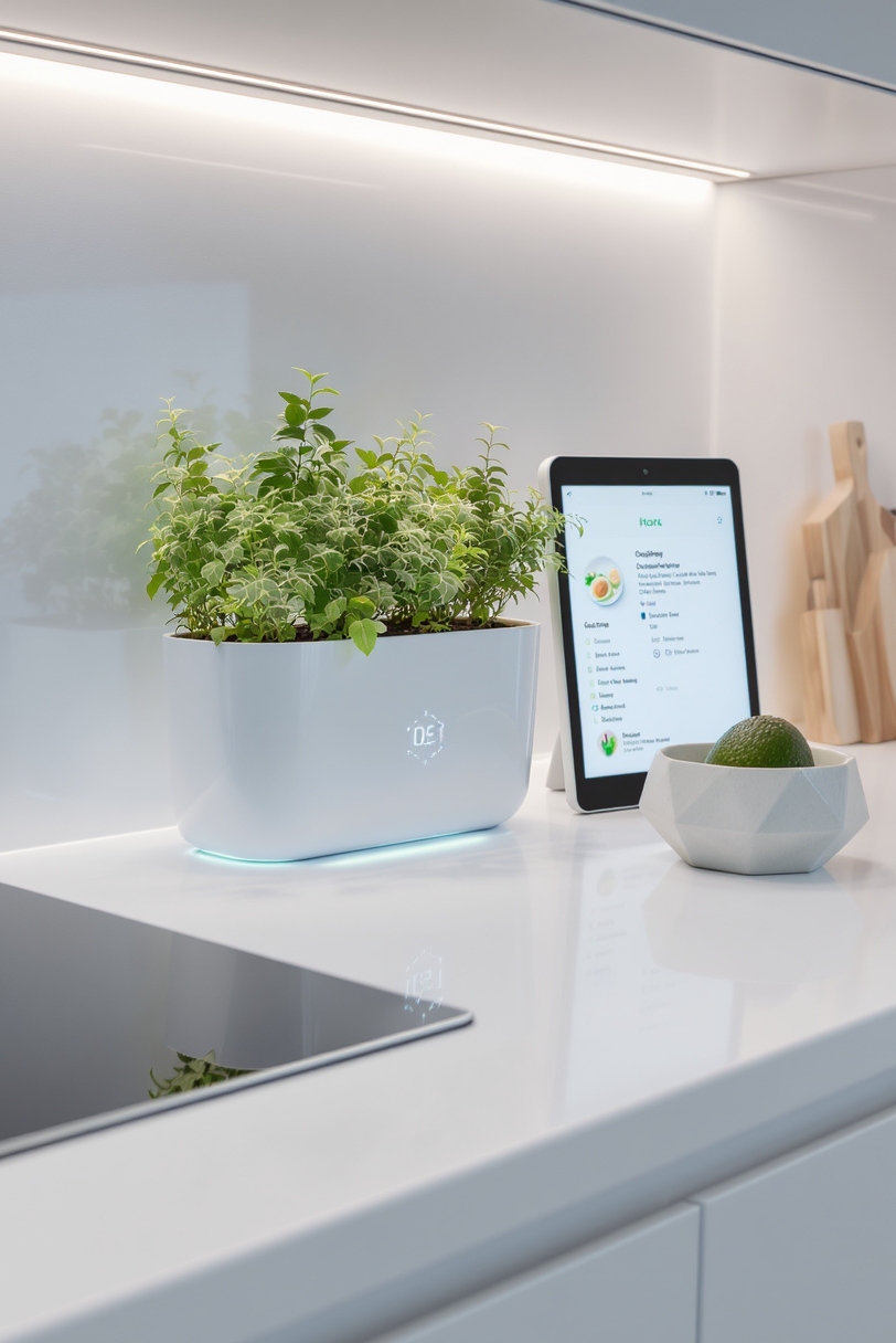 kitchen countertop styling - Sleek Smart Countertop Secrets - A pristine white Corian countertop stretches across the...