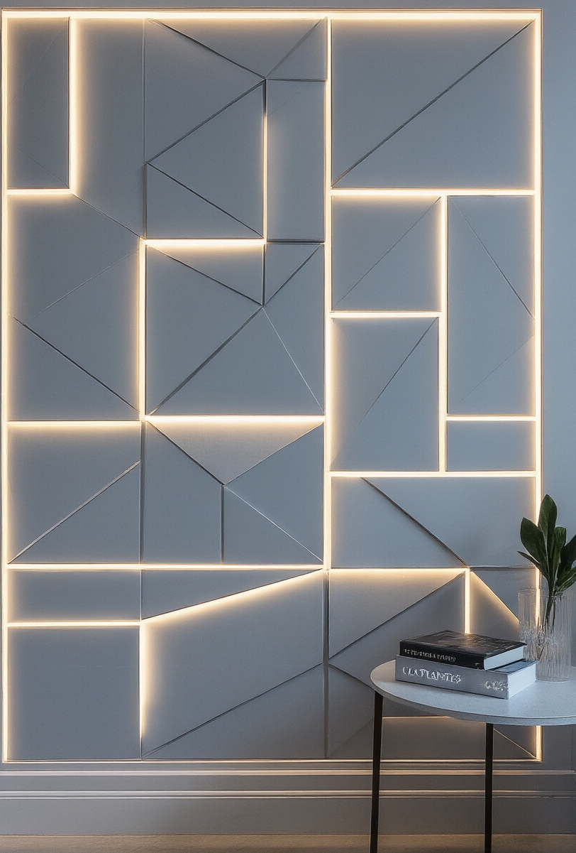 wall moldings - Elevate Walls with Sculptural Light - This stunning wall grabs your attention with its...