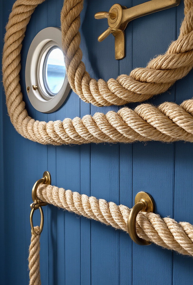 wall moldings - Nautical Wall Molding Inspiration - Deep blue wainscoting immediately grabs your attention, setting...