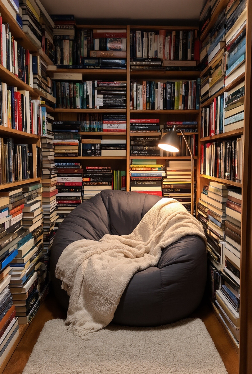 dorm room decor - Build Your Dorm Book Sanctuary - Sunlight streams into this dorm room's reading nook,...