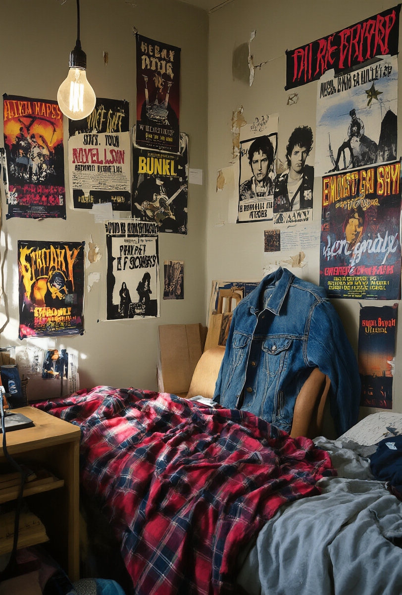 dorm room decor - Rock Your Dorm Room - Dive into a dorm room radiating 90s grunge...