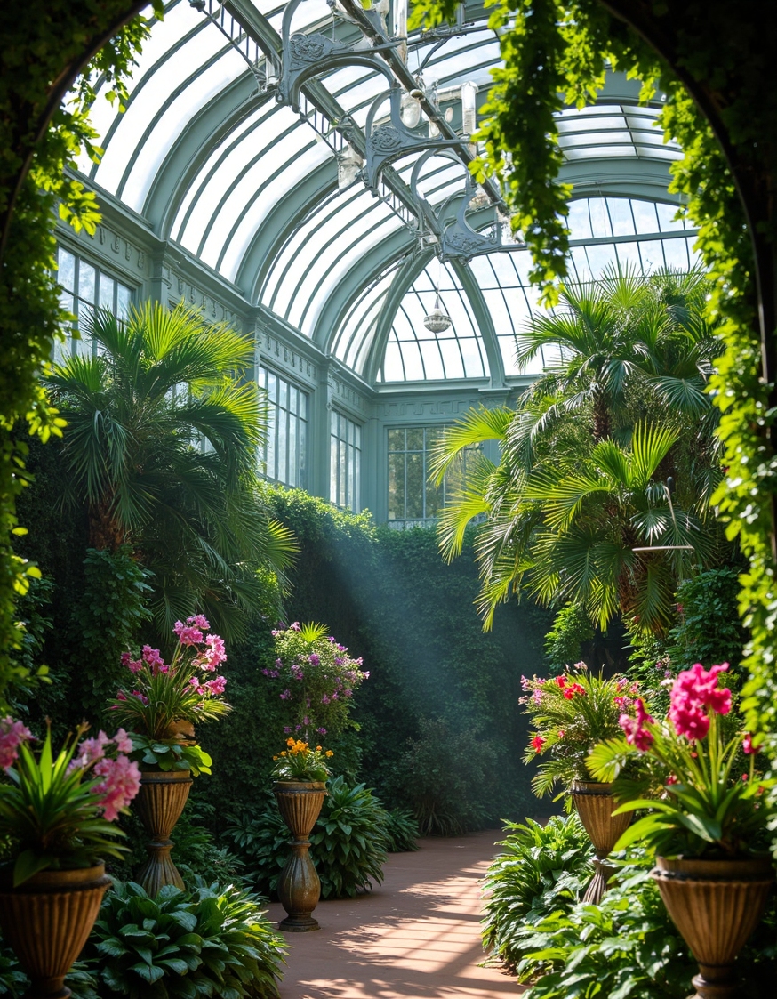 historical victorian conservatory garden filled with 2