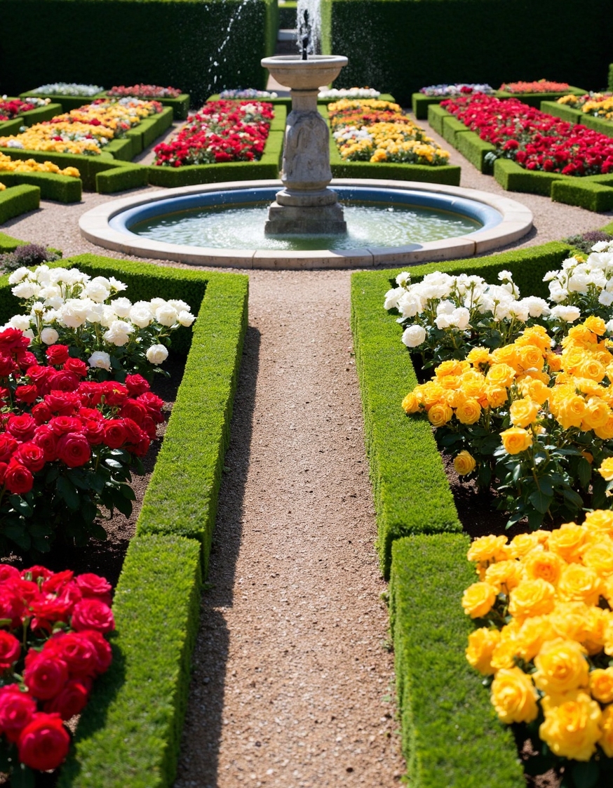 grand formal rose garden full symmetrical 9 2